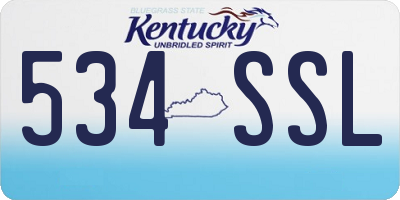 KY license plate 534SSL