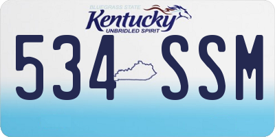 KY license plate 534SSM