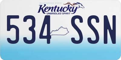 KY license plate 534SSN