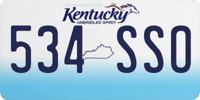 KY license plate 534SSO