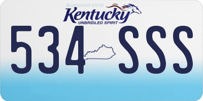 KY license plate 534SSS