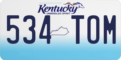 KY license plate 534TOM