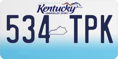 KY license plate 534TPK