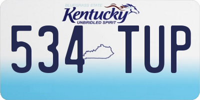 KY license plate 534TUP