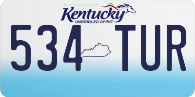 KY license plate 534TUR