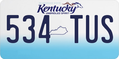 KY license plate 534TUS