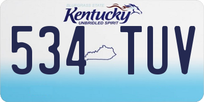 KY license plate 534TUV