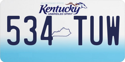 KY license plate 534TUW