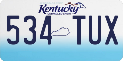 KY license plate 534TUX