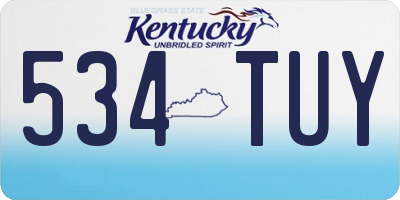 KY license plate 534TUY