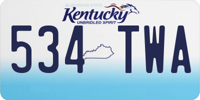 KY license plate 534TWA