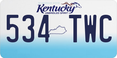 KY license plate 534TWC
