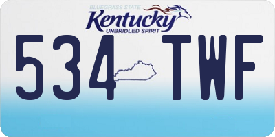 KY license plate 534TWF