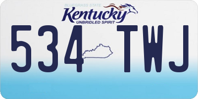 KY license plate 534TWJ