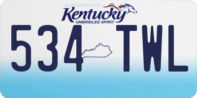 KY license plate 534TWL