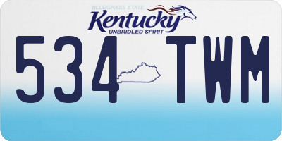 KY license plate 534TWM