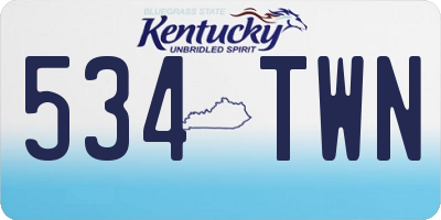 KY license plate 534TWN