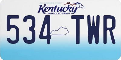 KY license plate 534TWR