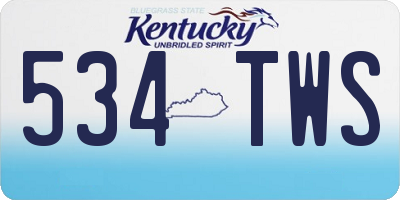 KY license plate 534TWS