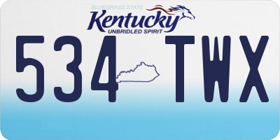 KY license plate 534TWX