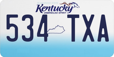 KY license plate 534TXA