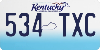 KY license plate 534TXC