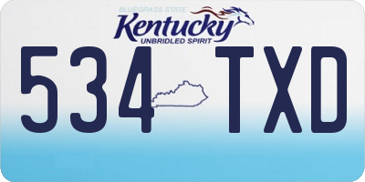 KY license plate 534TXD