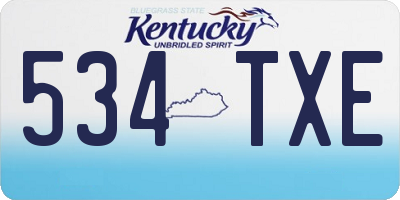 KY license plate 534TXE