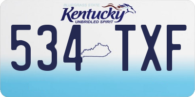 KY license plate 534TXF