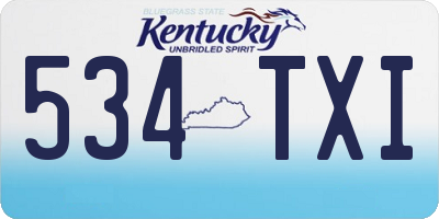 KY license plate 534TXI