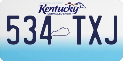 KY license plate 534TXJ