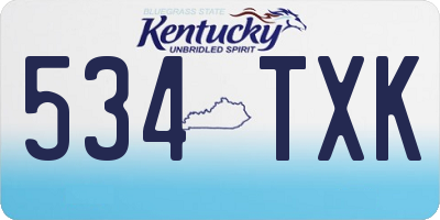 KY license plate 534TXK
