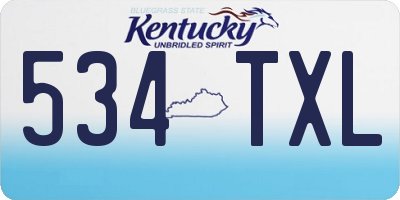 KY license plate 534TXL