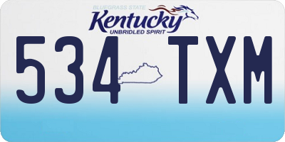 KY license plate 534TXM