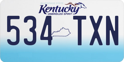 KY license plate 534TXN