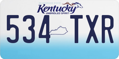 KY license plate 534TXR