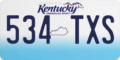 KY license plate 534TXS