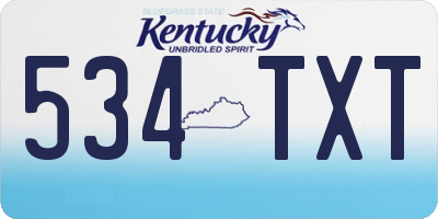 KY license plate 534TXT