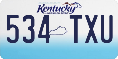 KY license plate 534TXU