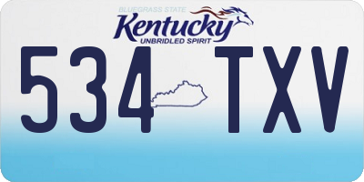 KY license plate 534TXV