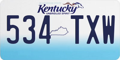 KY license plate 534TXW