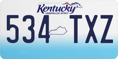 KY license plate 534TXZ