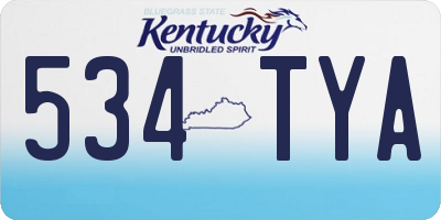 KY license plate 534TYA
