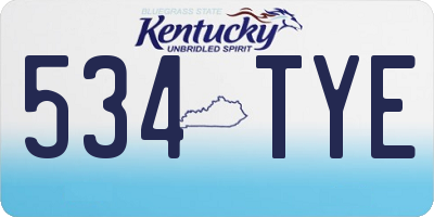 KY license plate 534TYE