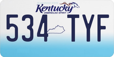 KY license plate 534TYF