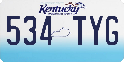 KY license plate 534TYG