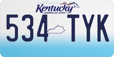 KY license plate 534TYK