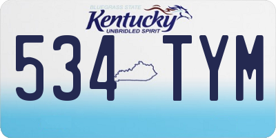 KY license plate 534TYM