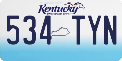 KY license plate 534TYN
