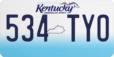 KY license plate 534TYO